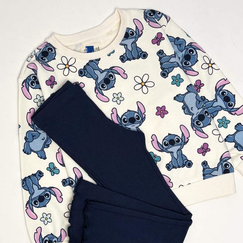 ست لباس راحتی دخترانه بچگانه طرح استیچ برند اروپایی