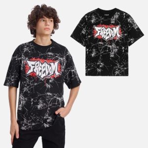 تیشرت پسرانه نوجوان مشکی طرح دار کد236