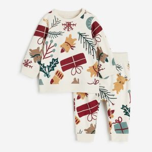 ست بلوز شلوار راحتی کریسمسی بچگانه اچ اند ام کد222