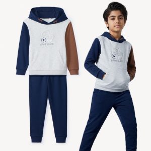 ست هودی و شلوار پسرانه اسپرت طرح گیمینگ کد542