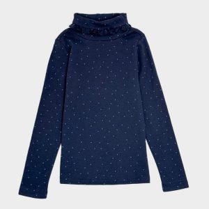 پلیور بچگانه دخترانه یقه اسکی سرمه ای کد637