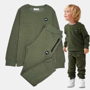 ست لباس راحتی پسرانه توکرکی سبز نیم ایت کد667