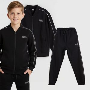 ست سویشرت شلوار پسرانه مشکی برند ال سی وایکیکی کد694