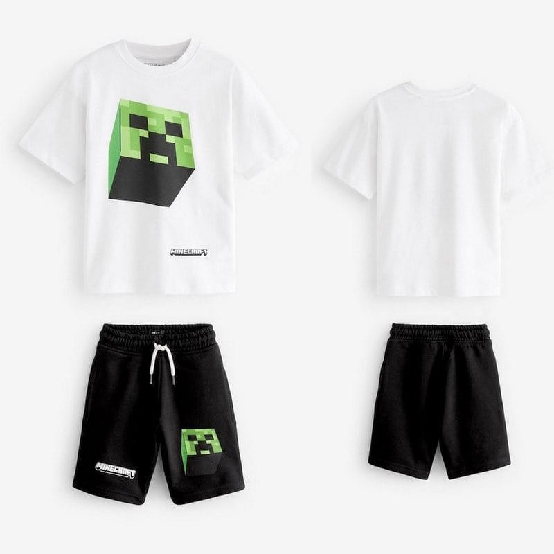 ست تیشرت و شلوارک بچگانه طرح ماینکرفت کد495