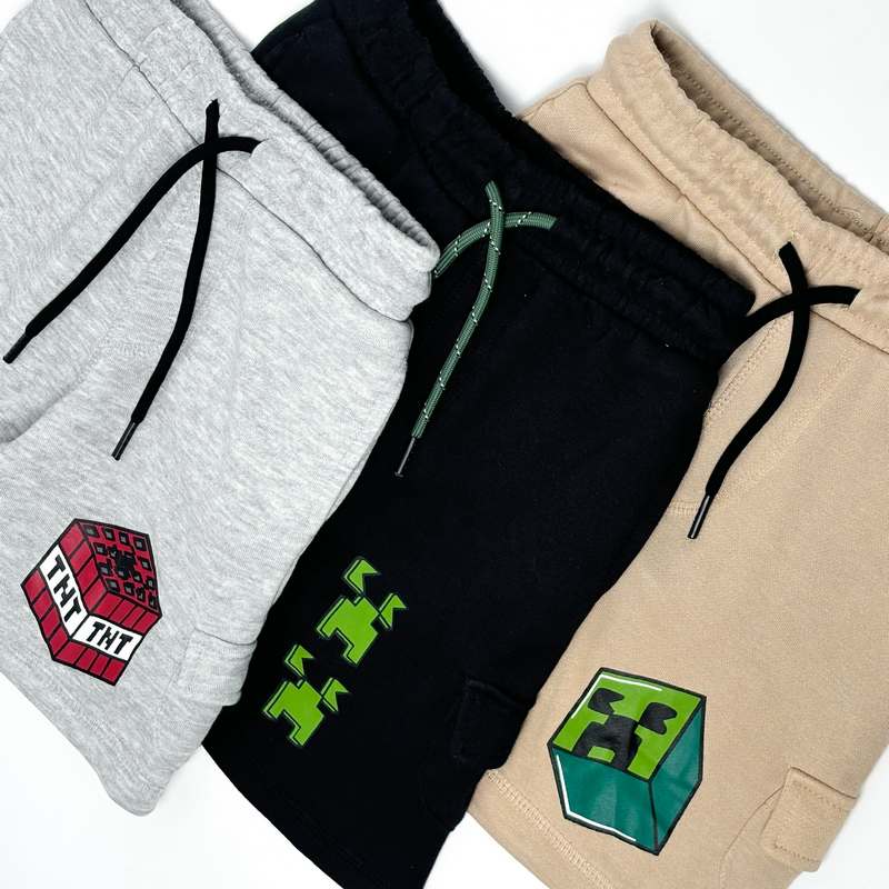 شلوارک دورس کارگو پسرانه طرح ماینکرافت کد968