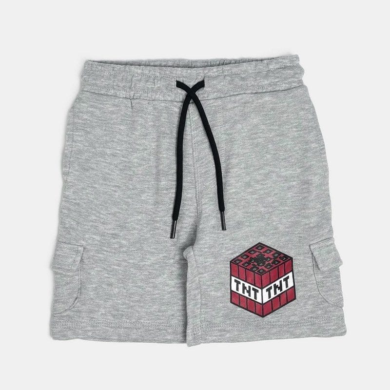 شلوارک کارگو پسرانه طرح ماینکرافت کد968 خاکستری