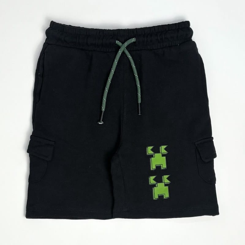 شلوارک کارگو پسرانه طرح ماینکرافت کد968 مشکی