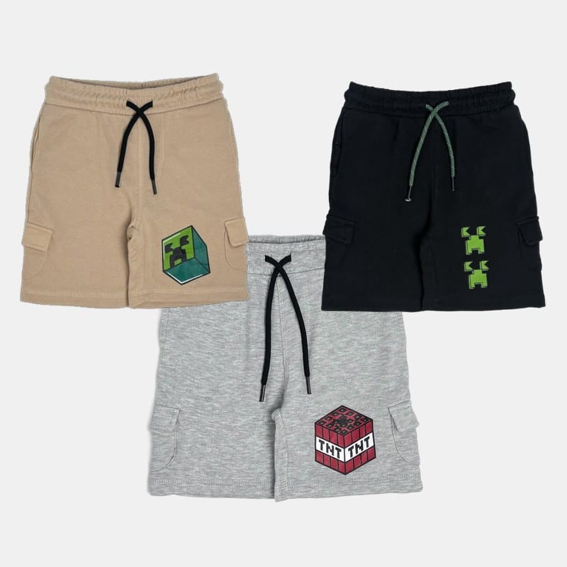 شلوارک کارگو پسرانه طرح ماینکرافت کد968