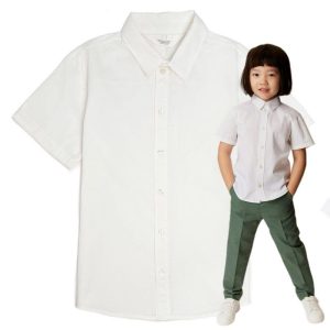 پیراهن پسرانه سفید ساده برند اچ اند ام کد098