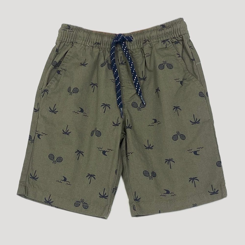 شلوارک بچگانه پسرانه کتان طرح ساحلی کدb208