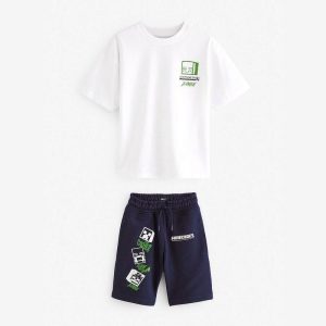 ست تیشرت و شلوارک پسرانه طرح ماینکرافت در برندپوش