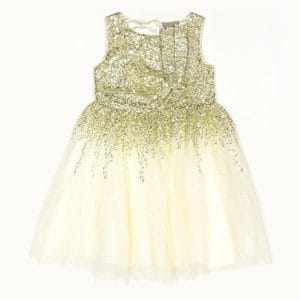 پیراهن دخترانه مجلسی مدل تور با بالاتنه پولکی کدb381