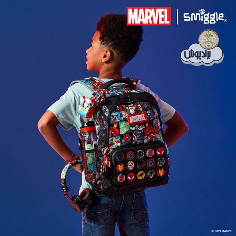 کیف مدرسه بچگانه برند اسمیگل طرح کاپیتان آمریکایی